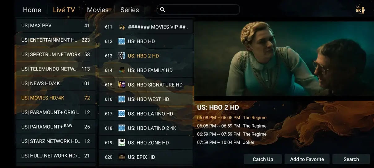 Holyiptv app interface preview screenshot 1