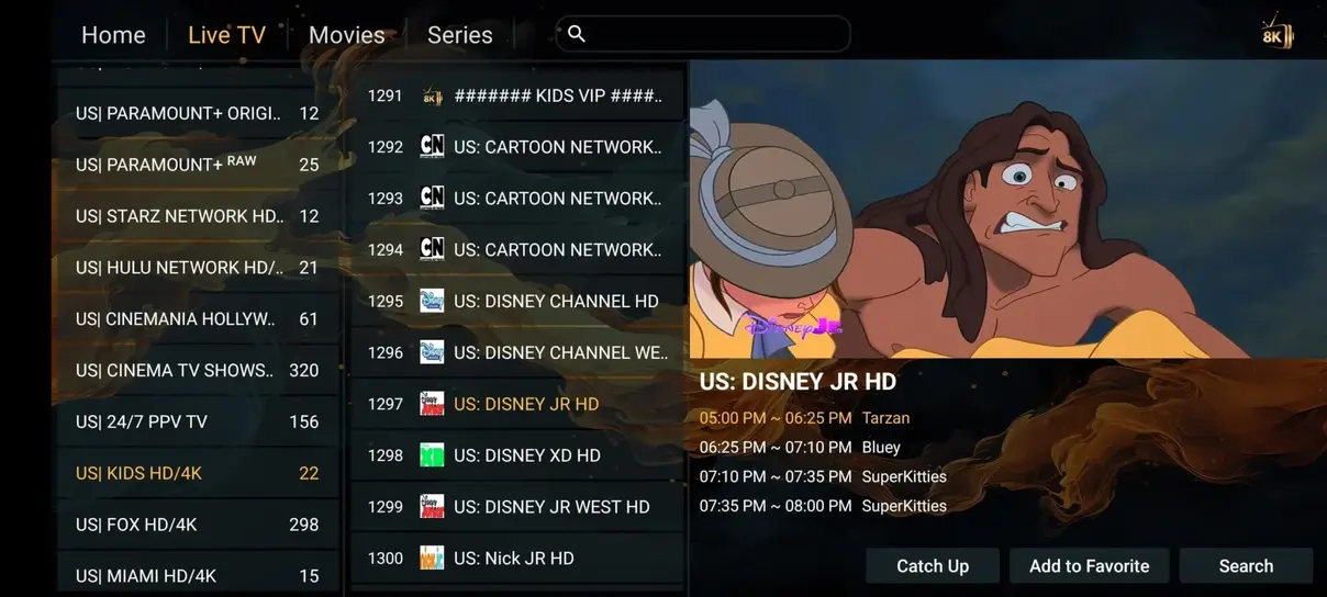 Holyiptv app interface preview screenshot 2