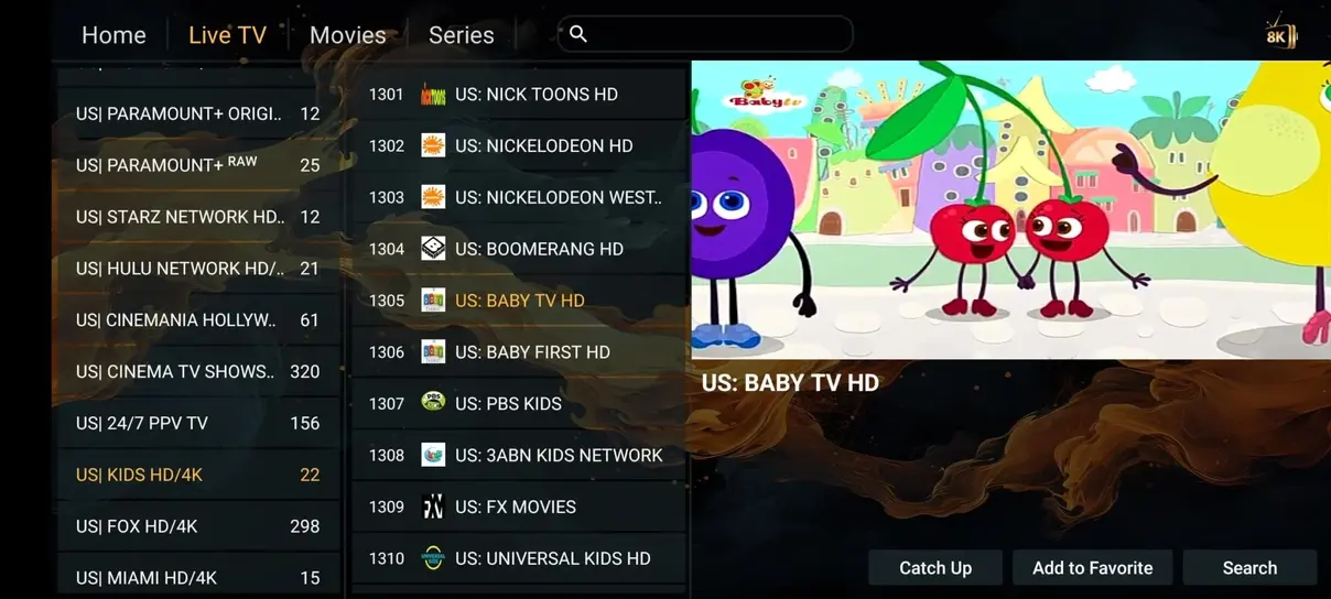 Holyiptv app interface preview screenshot 3