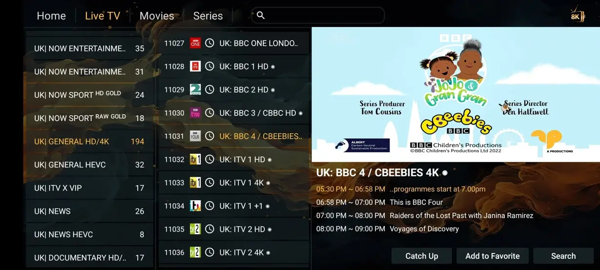 Holyiptv app interface preview screenshot 6