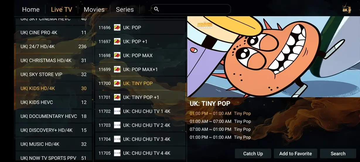Holyiptv app interface preview screenshot 9