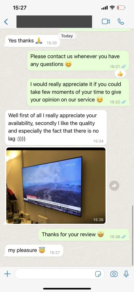 WhatsApp customer satisfaction proof chat screenshot 2
